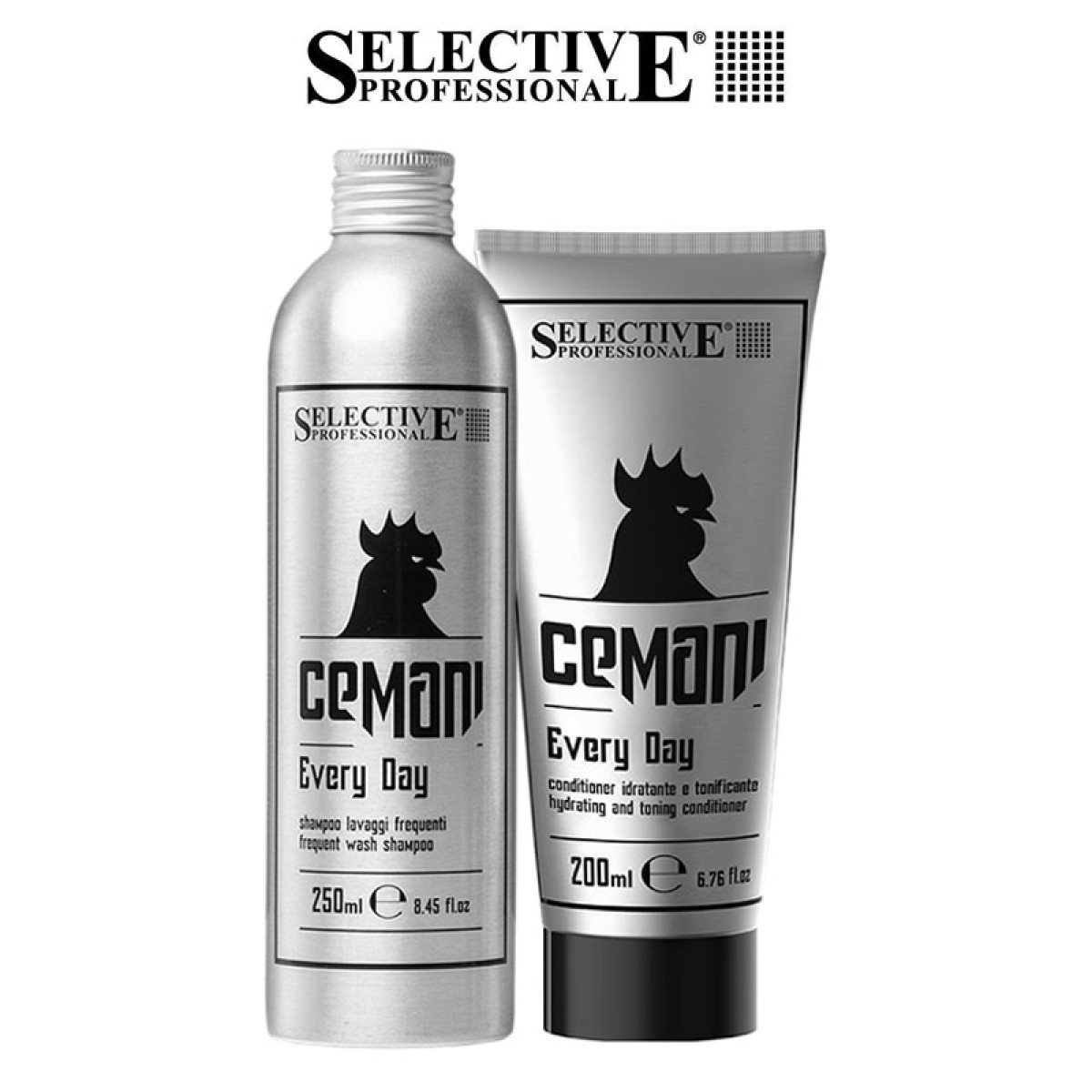 Хидратиращ комплект шампоан и балсам за мъже Selective Professional Cemani Every Day 250/200 мл Хидратиращ комплект шампоан и балсам за мъже Selective Professional Cemani Every Day 250/200 мл