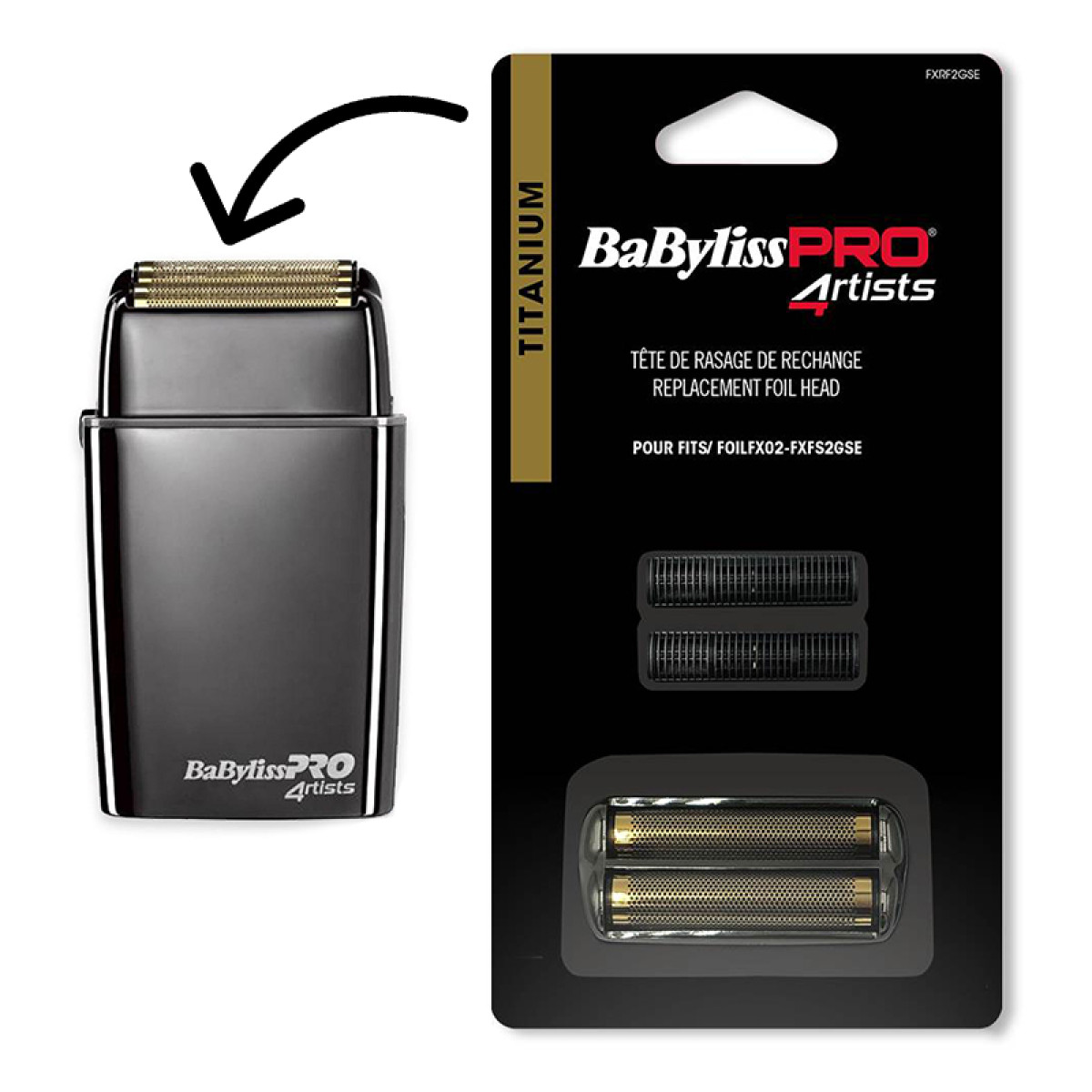 Сменяема глава за самобръсначката Babyliss PRO FoilFX02 GUNsteelFX Shaver FXFS2GSE Сменяема глава за самобръсначката Babyliss PRO FoilFX02 GUNsteelFX Shaver FXFS2GSE